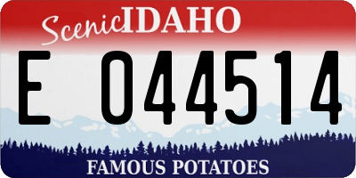 ID license plate E044514
