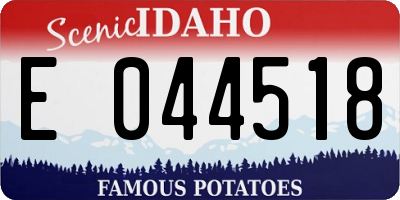 ID license plate E044518
