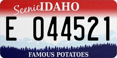 ID license plate E044521