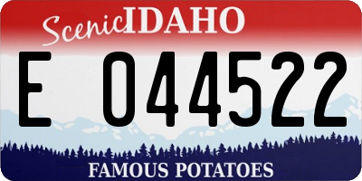 ID license plate E044522