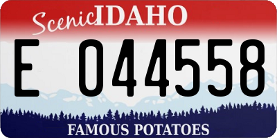 ID license plate E044558