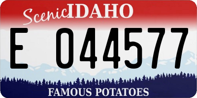 ID license plate E044577