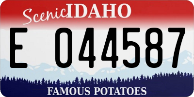 ID license plate E044587