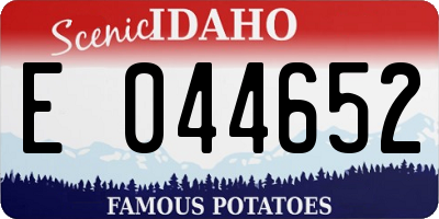 ID license plate E044652