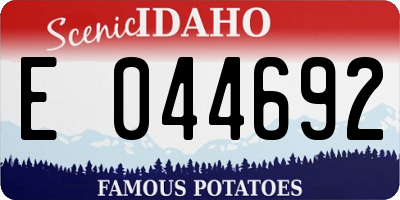 ID license plate E044692
