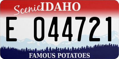 ID license plate E044721