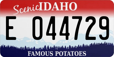 ID license plate E044729