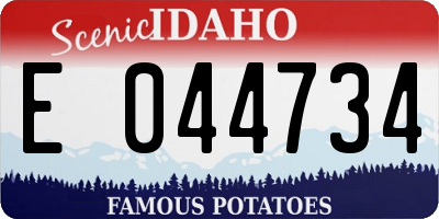 ID license plate E044734