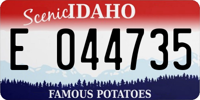 ID license plate E044735