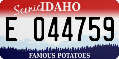 ID license plate E044759