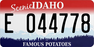 ID license plate E044778