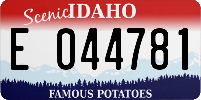 ID license plate E044781