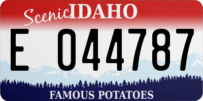 ID license plate E044787