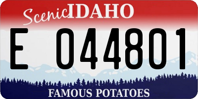 ID license plate E044801