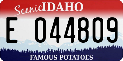 ID license plate E044809