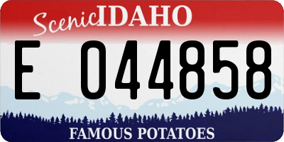 ID license plate E044858