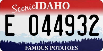 ID license plate E044932