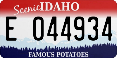 ID license plate E044934