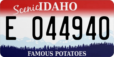 ID license plate E044940