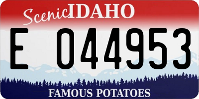 ID license plate E044953