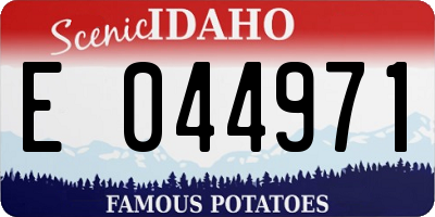 ID license plate E044971