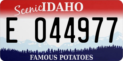 ID license plate E044977