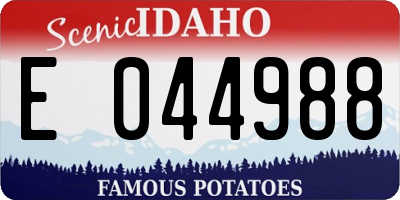 ID license plate E044988