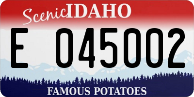 ID license plate E045002