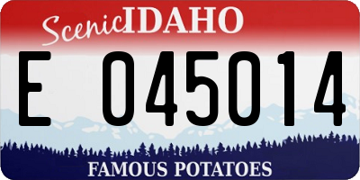 ID license plate E045014
