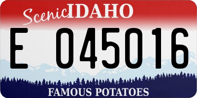 ID license plate E045016