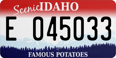 ID license plate E045033