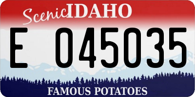 ID license plate E045035