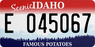 ID license plate E045067