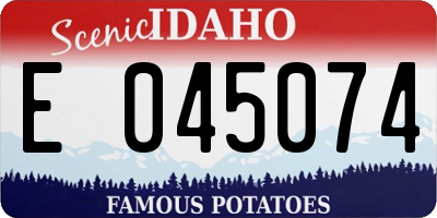 ID license plate E045074