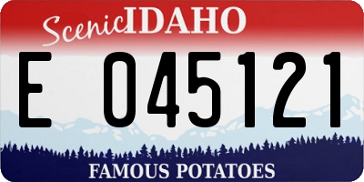ID license plate E045121