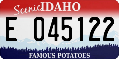 ID license plate E045122