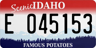 ID license plate E045153