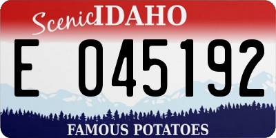 ID license plate E045192