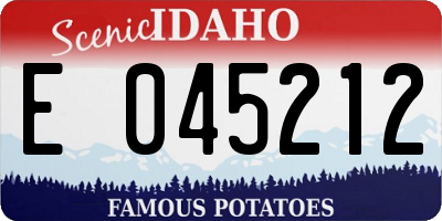 ID license plate E045212