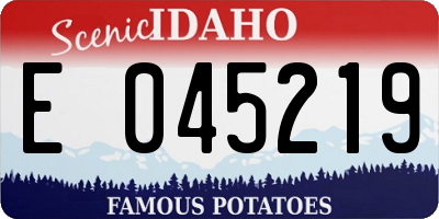 ID license plate E045219