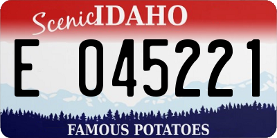 ID license plate E045221