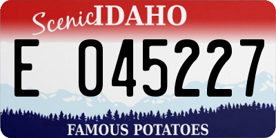 ID license plate E045227