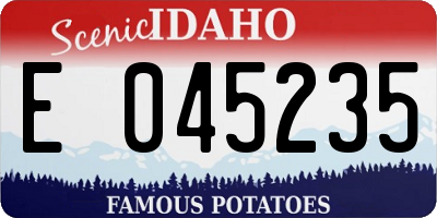 ID license plate E045235