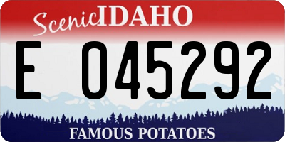 ID license plate E045292