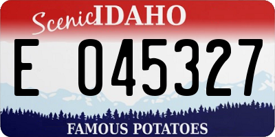 ID license plate E045327