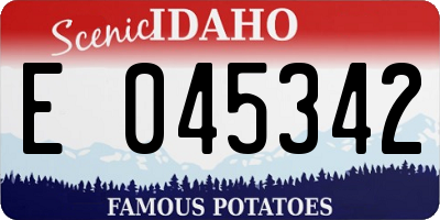 ID license plate E045342