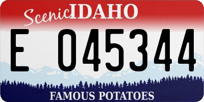 ID license plate E045344