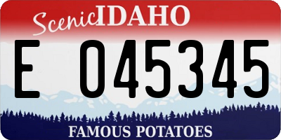 ID license plate E045345