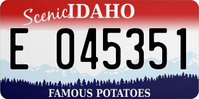 ID license plate E045351