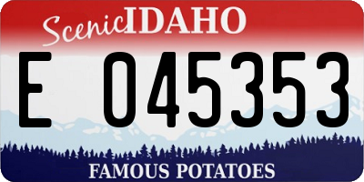 ID license plate E045353